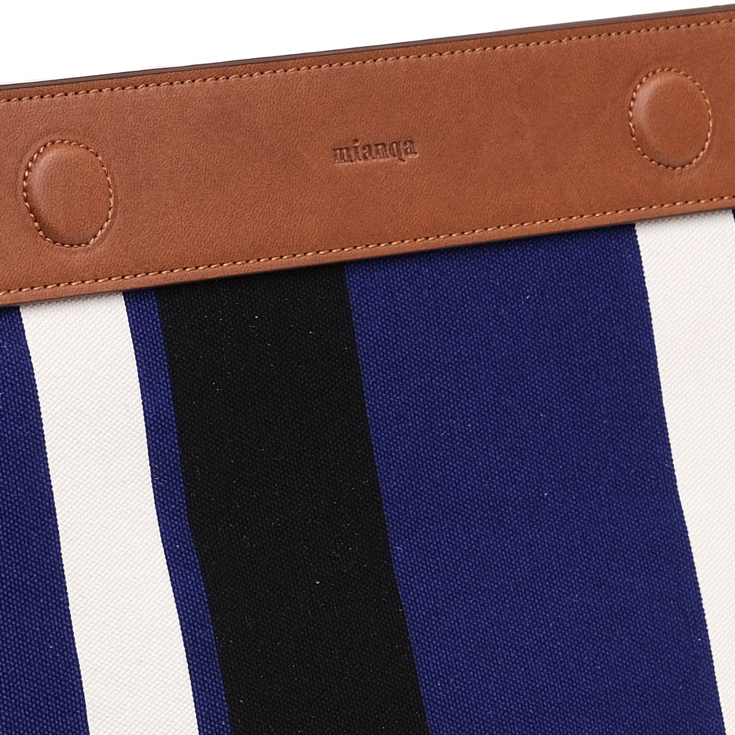 Vegan Apple Leather & Fabric Clutch Navy