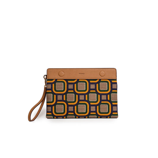 Vegan Apple Leather & Fabric Clutch Mix