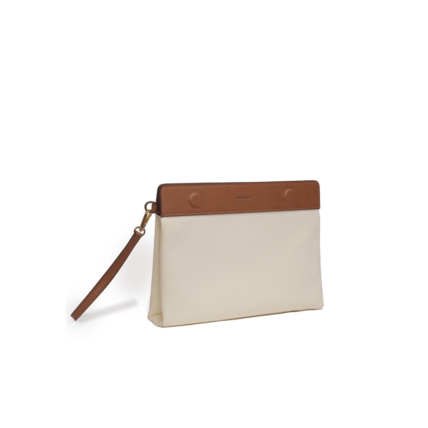 Vegan Apple Leather & Fabric Clutch White