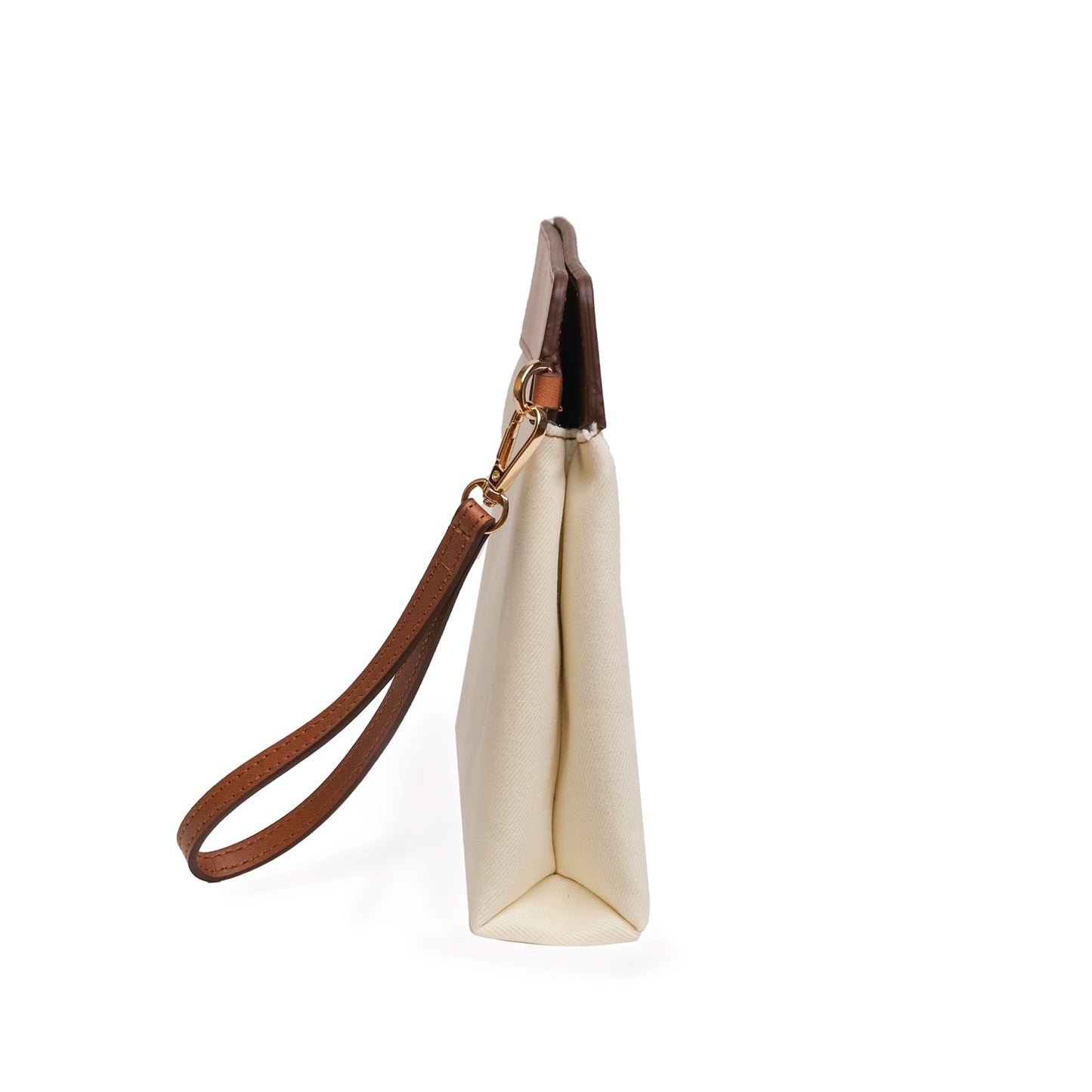 Vegan Apple Leather & Fabric Clutch White