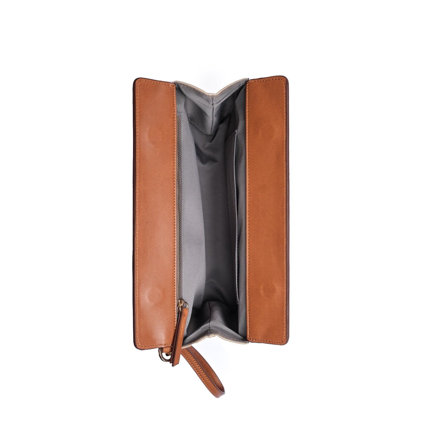 Vegan Apple Leather & Fabric Clutch White