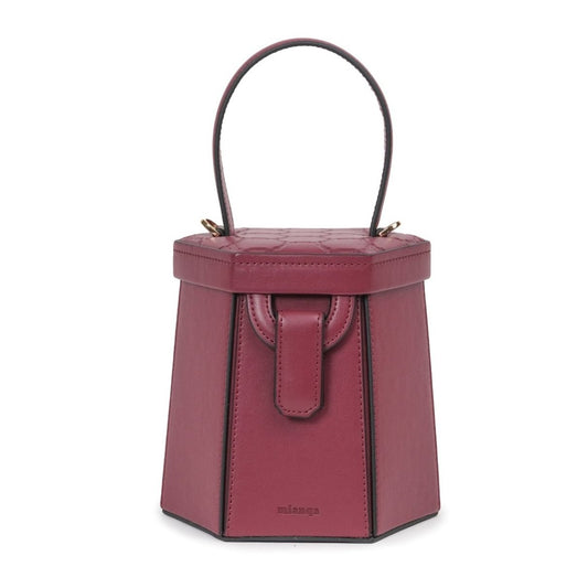 ELIF Vegan Apple Leather Leather Hexagon Bag Plum