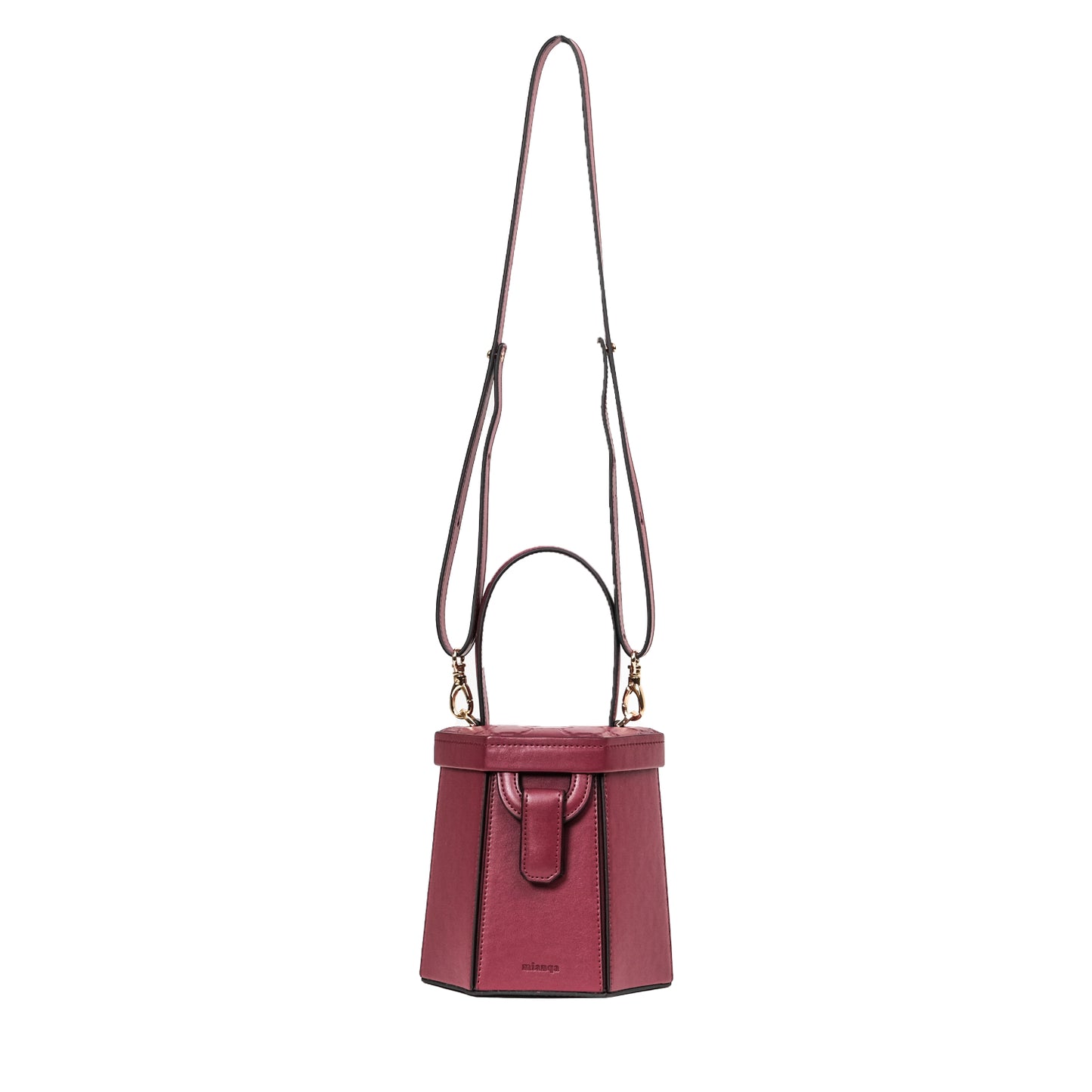 ELIF Vegan Apple Leather Leather Hexagon Bag Plum