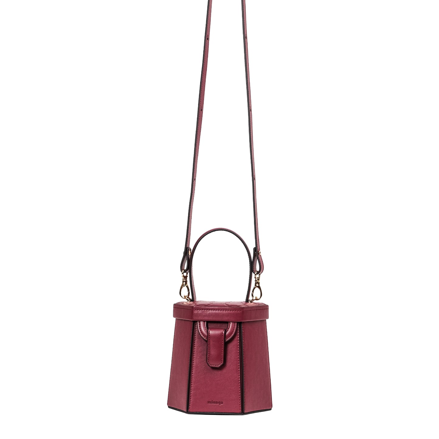 ELIF Vegan Apple Leather Leather Hexagon Bag Plum