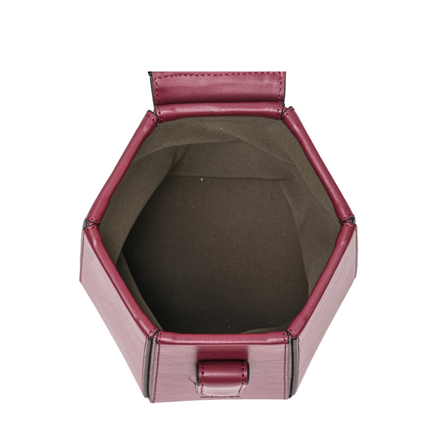 ELIF Vegan Apple Leather Leather Hexagon Bag Plum