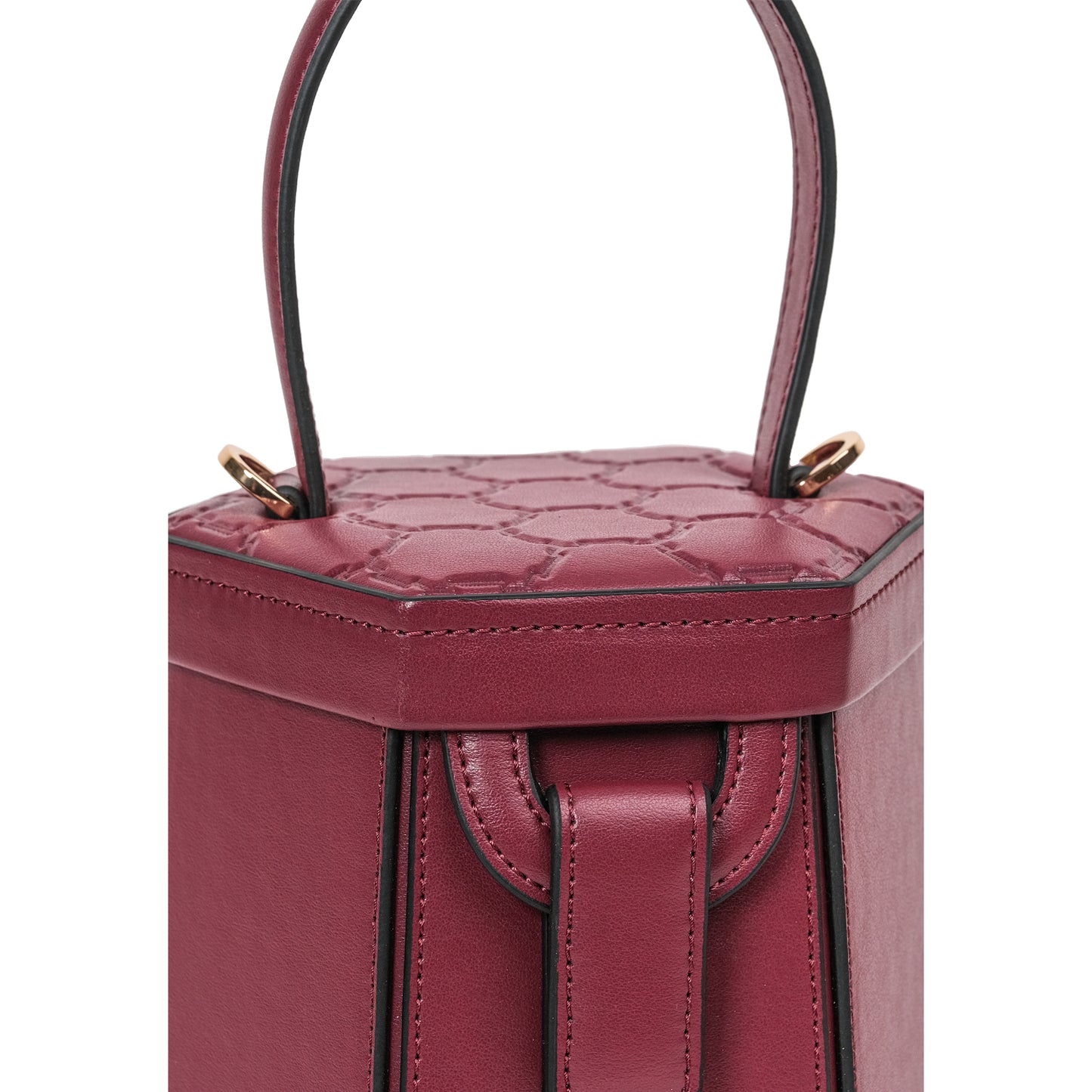 ELIF Vegan Apple Leather Leather Hexagon Bag Plum