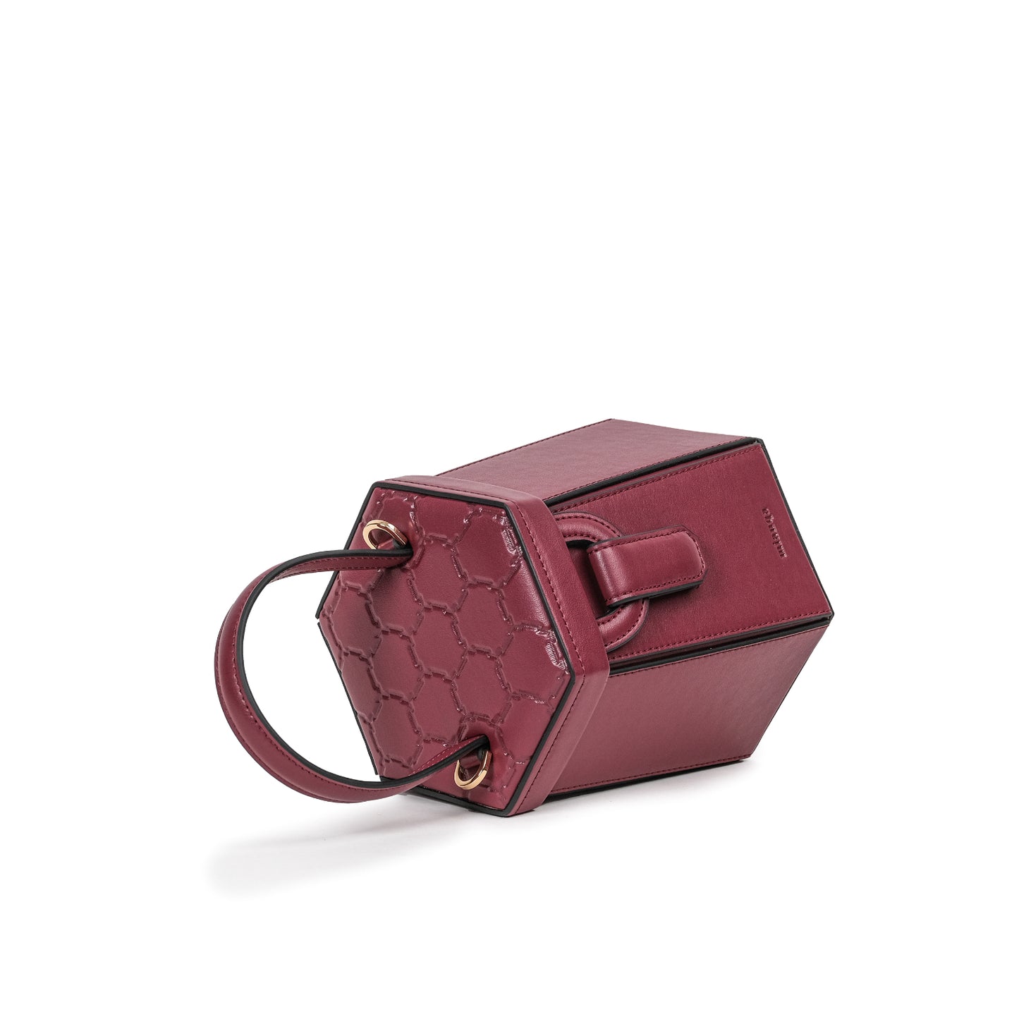 ELIF Vegan Apple Leather Leather Hexagon Bag Plum
