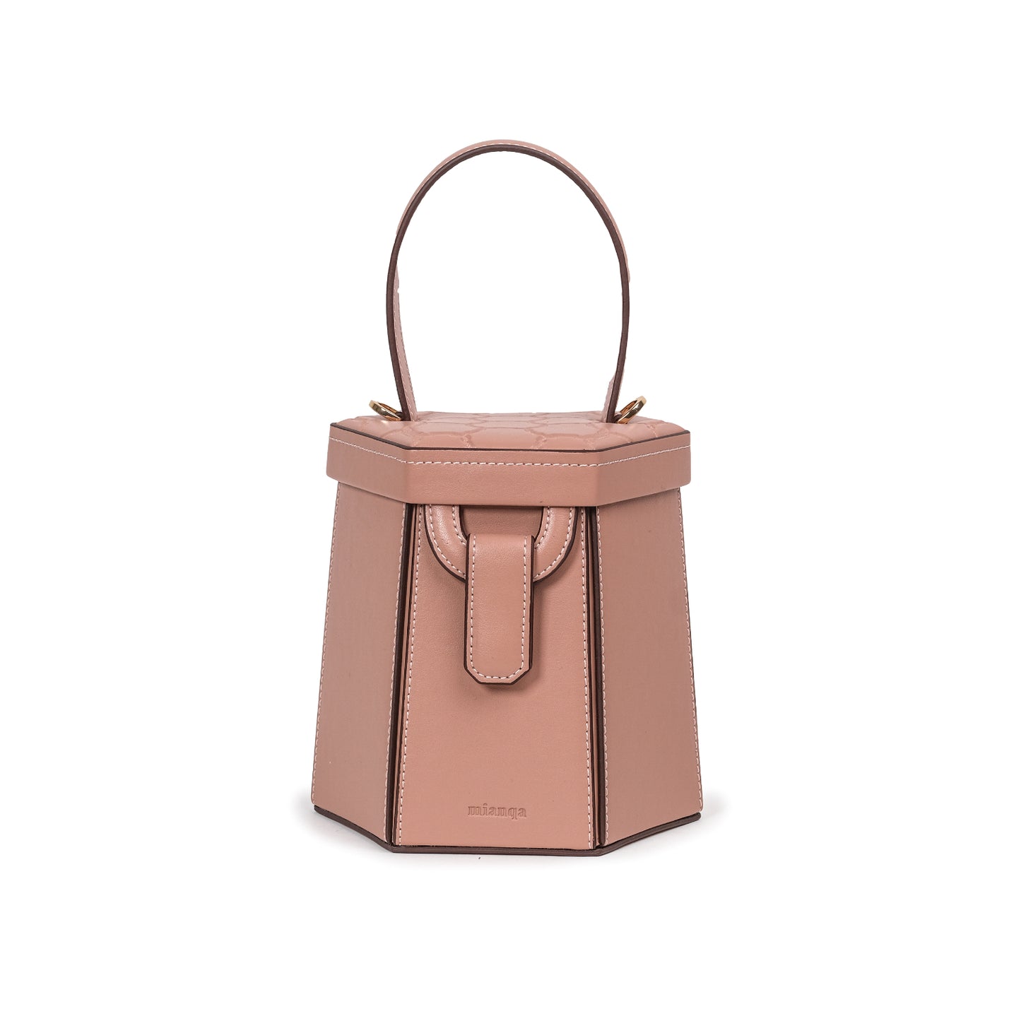 ELIF Vegan Apple Leather Leather Hexagon Bag Pink