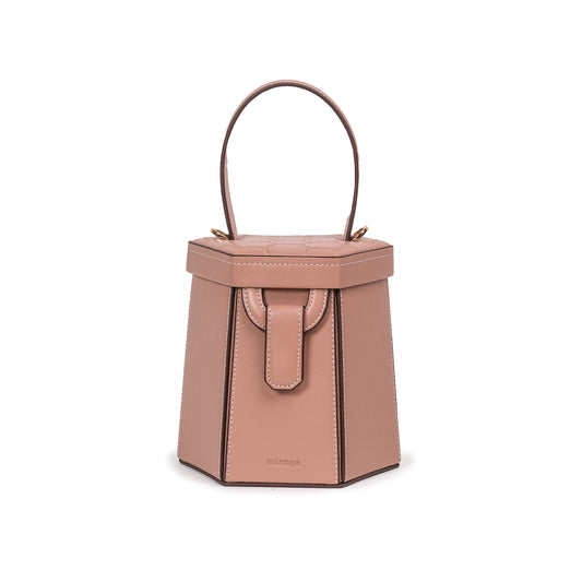 ELIF Vegan Apple Leather Leather Hexagon Bag Pink