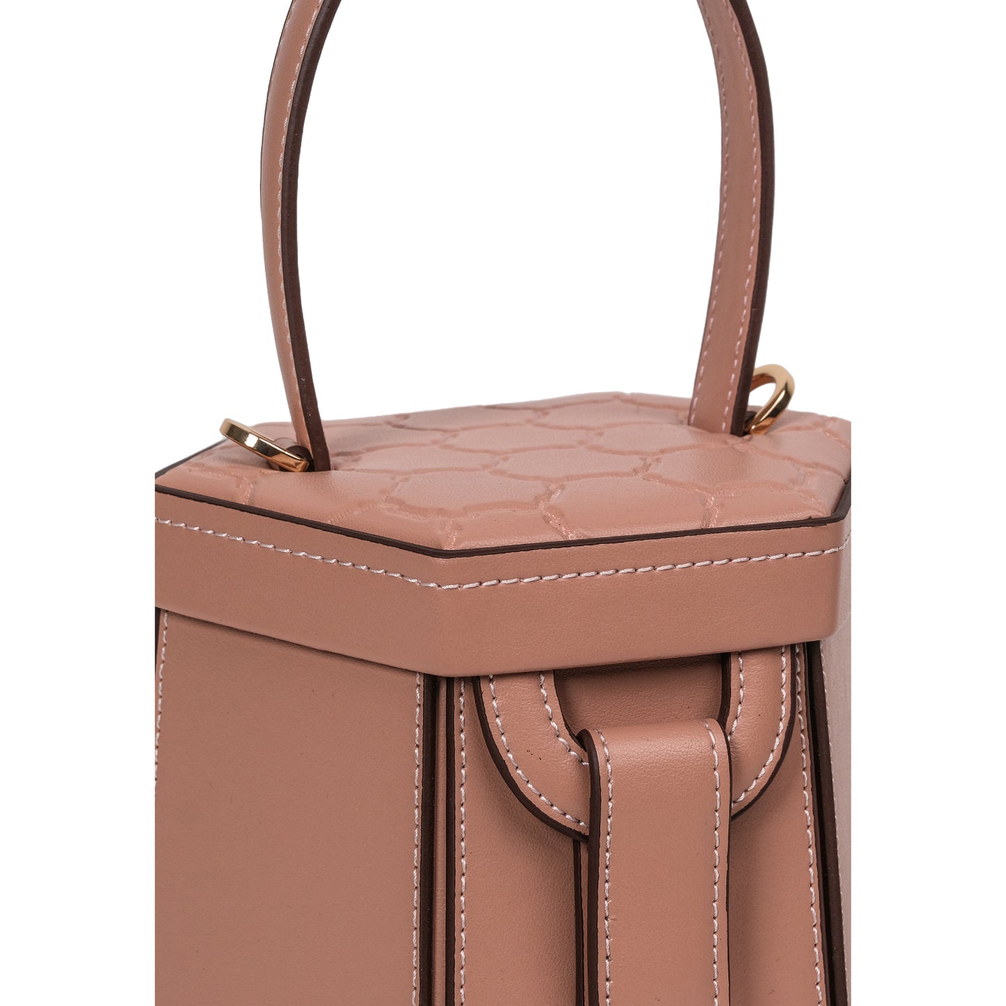 ELIF Vegan Apple Leather Leather Hexagon Bag Pink