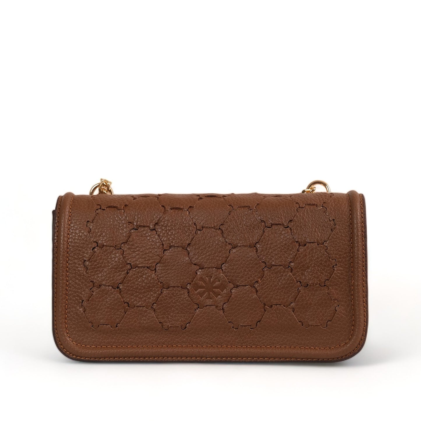 Anqa Woven Leather Baguette Crossbody & Shoulder Bag Brown