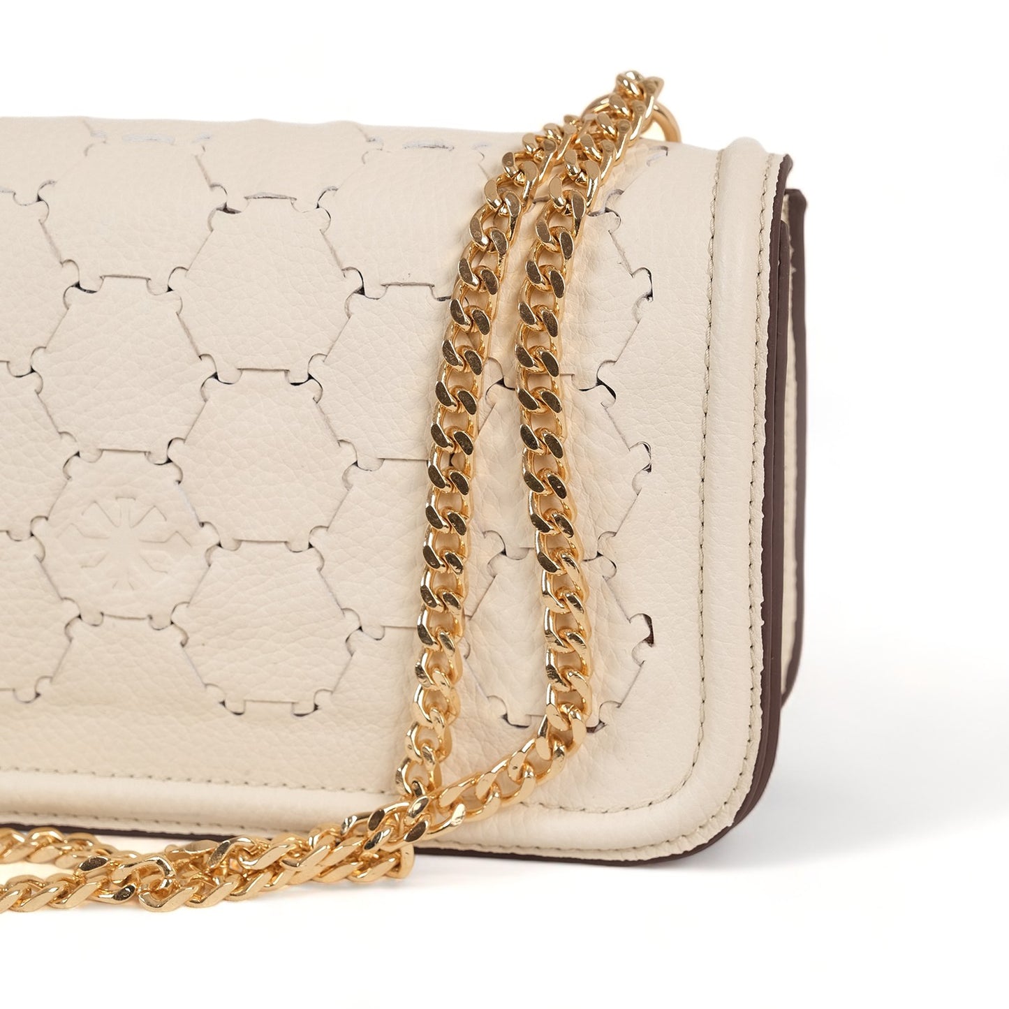 Anqa Woven Leather Baguette Crossbody & Shoulder Bag White
