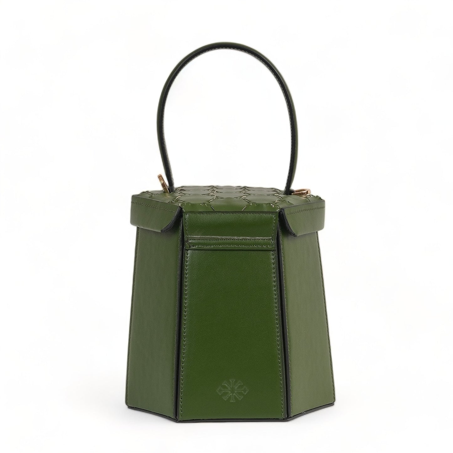 ELIF Cactus Leather Leather Hexagon Bag Green