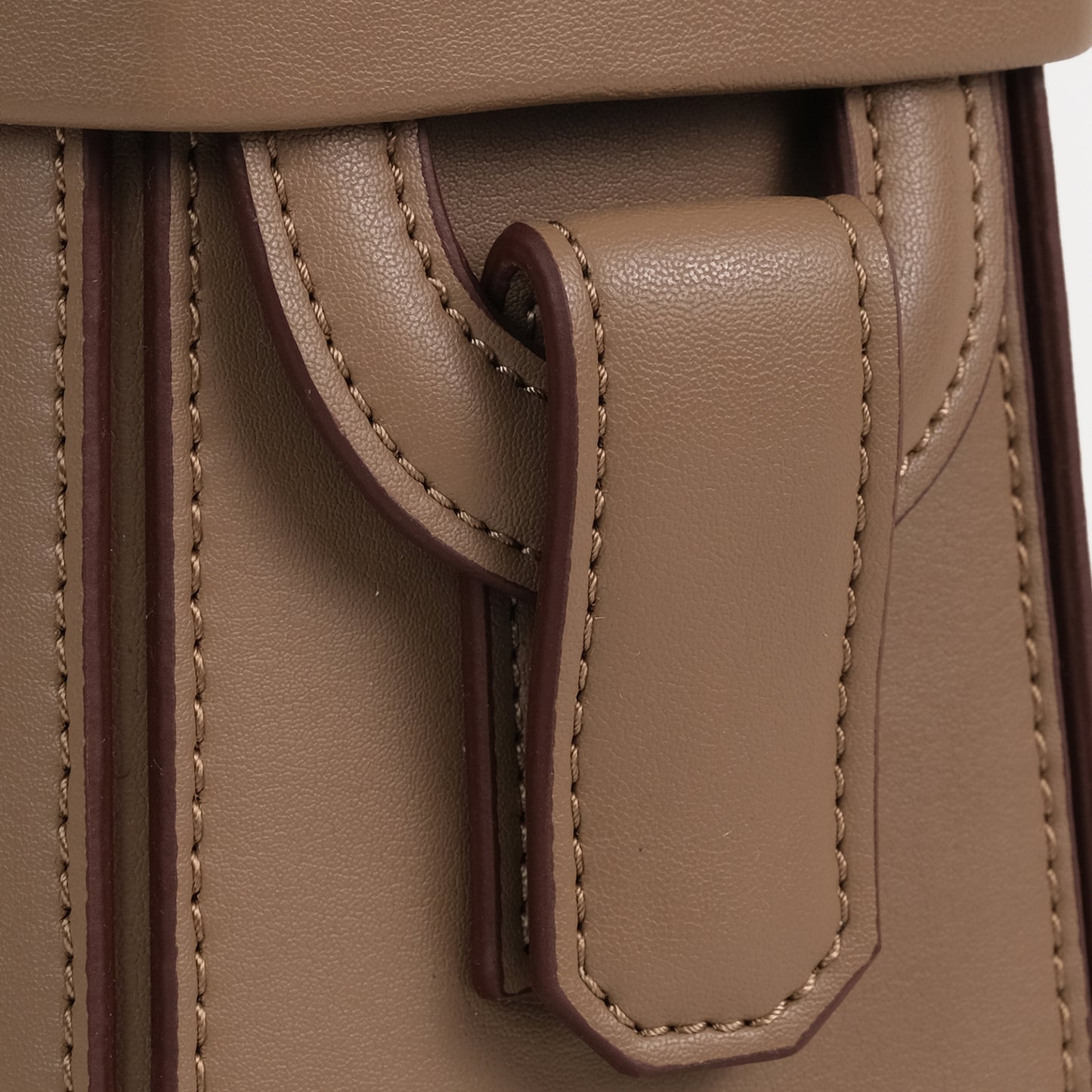 ELIF Olive Leather Leather Hexagon Bag Mink