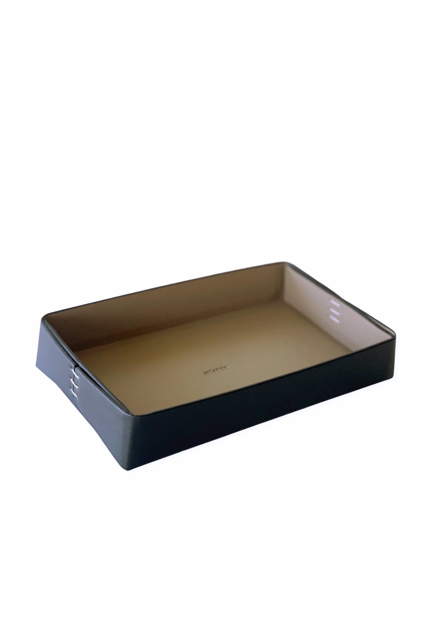 Vegan Olive Leather Tray Black Small