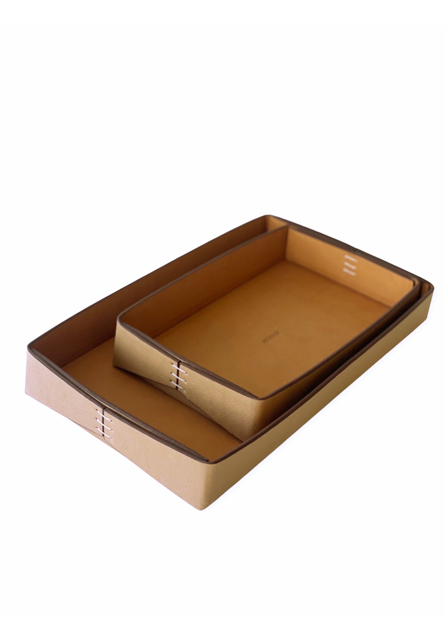 Vegan Apple Leather Tray Camel Small