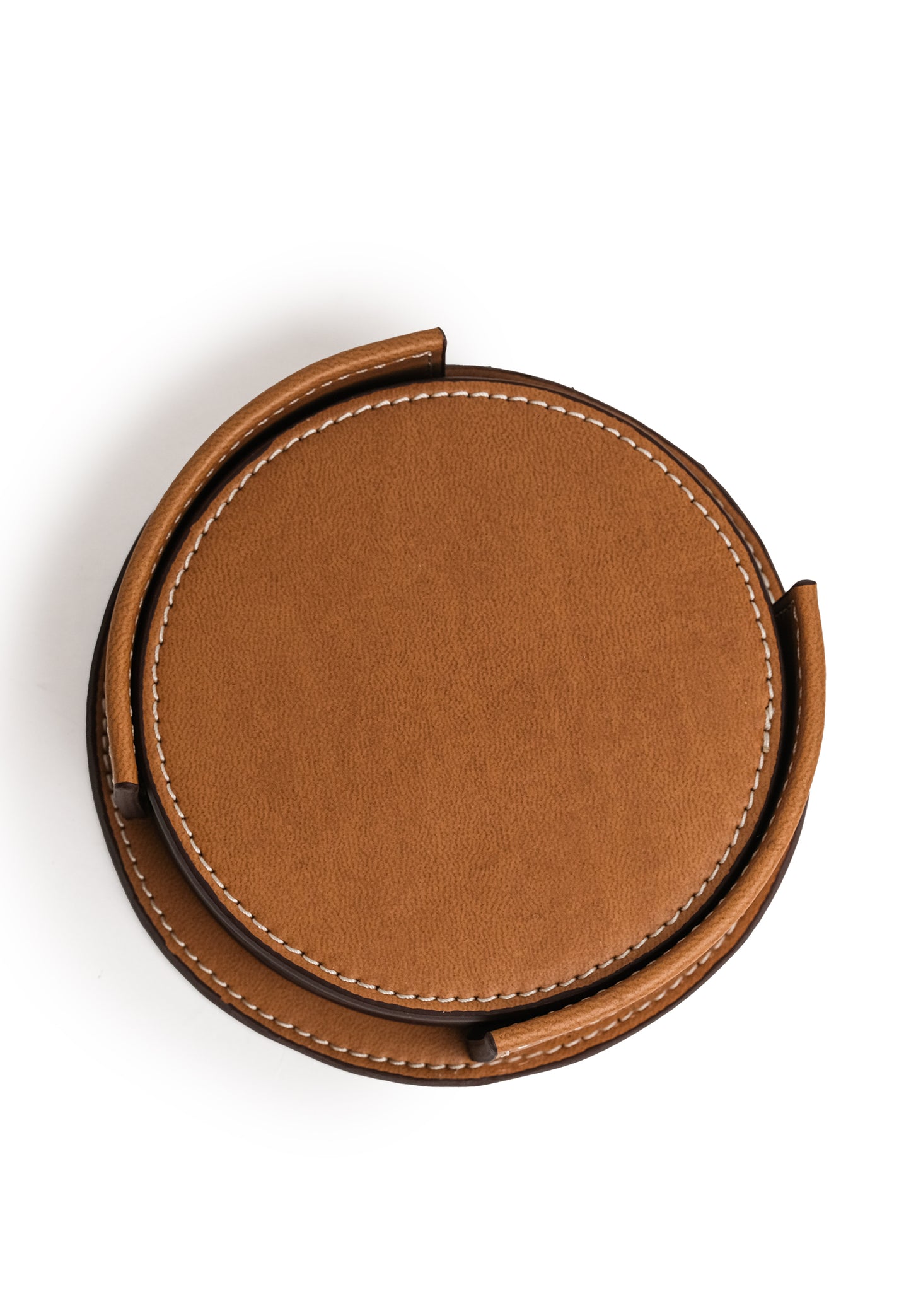 Vegan Apple Leather Coaster Camel