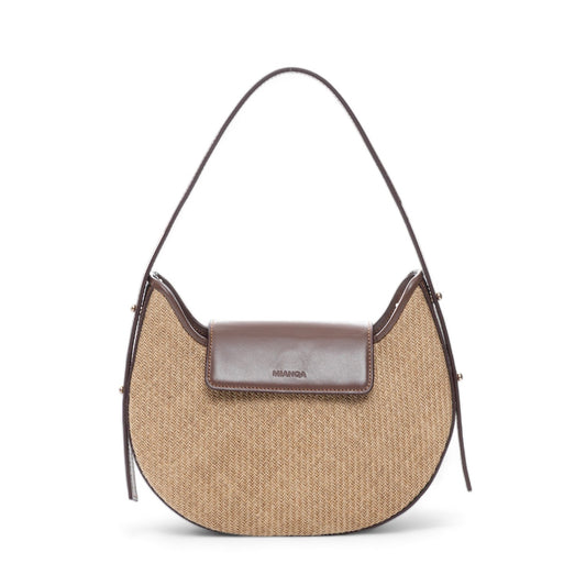 Jute & Leather Moon Shoulder Bag Jute