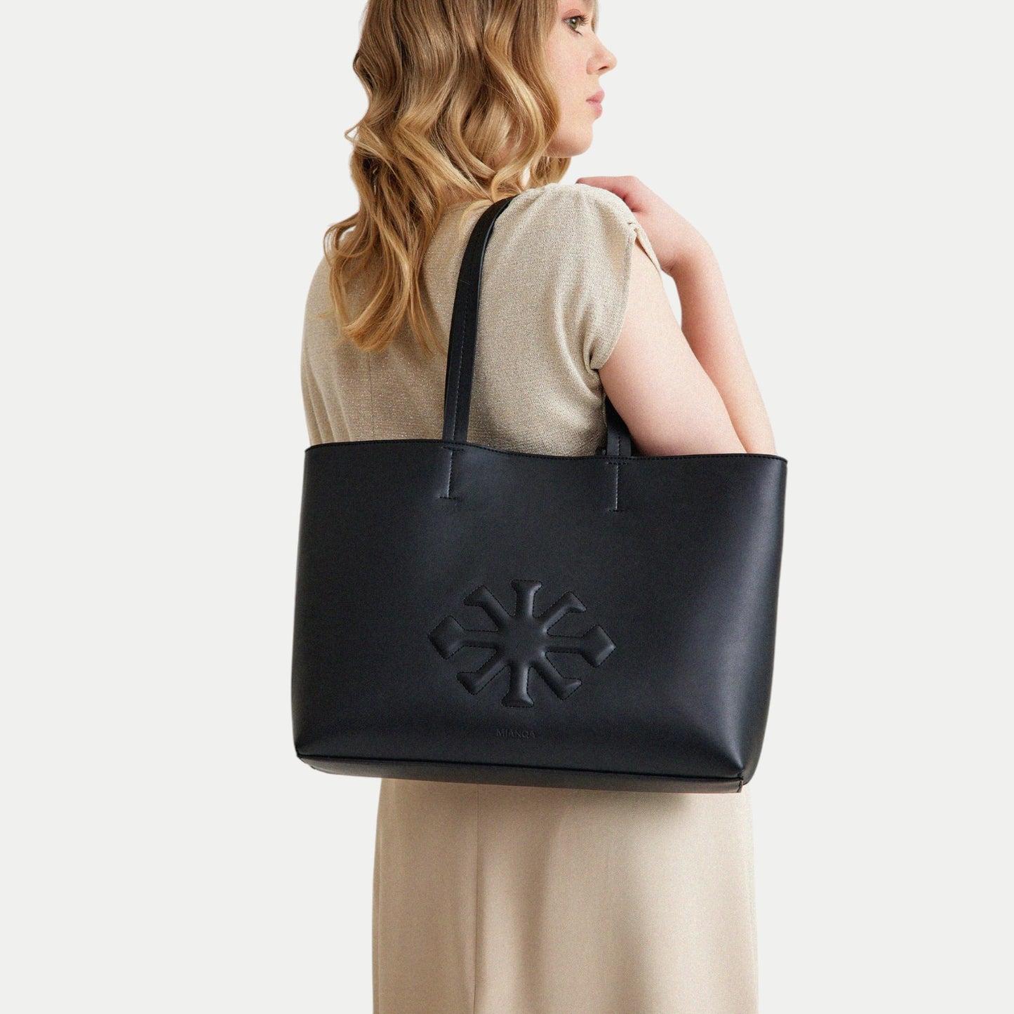 AGAVE Plant-Based Vegan Leather Tote Bag Black