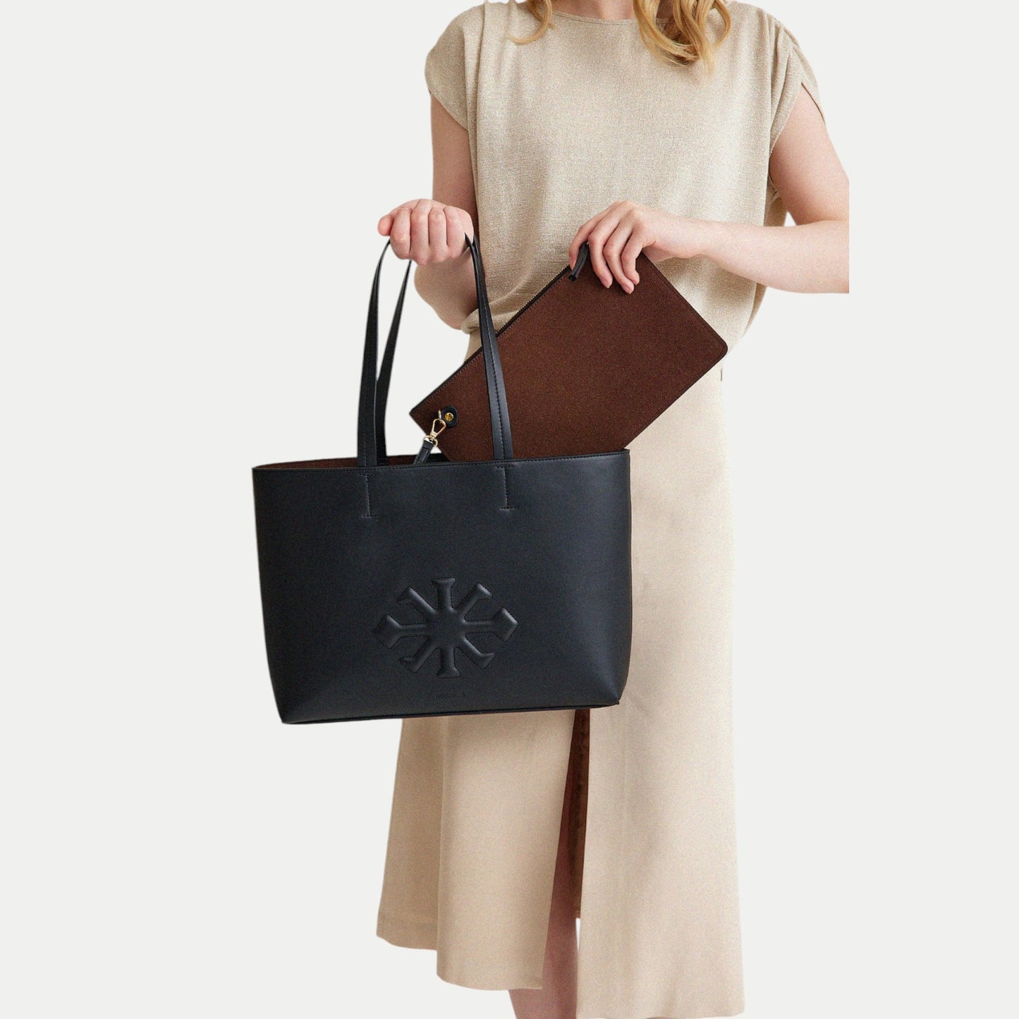 AGAVE Plant-Based Vegan Leather Tote Bag Black