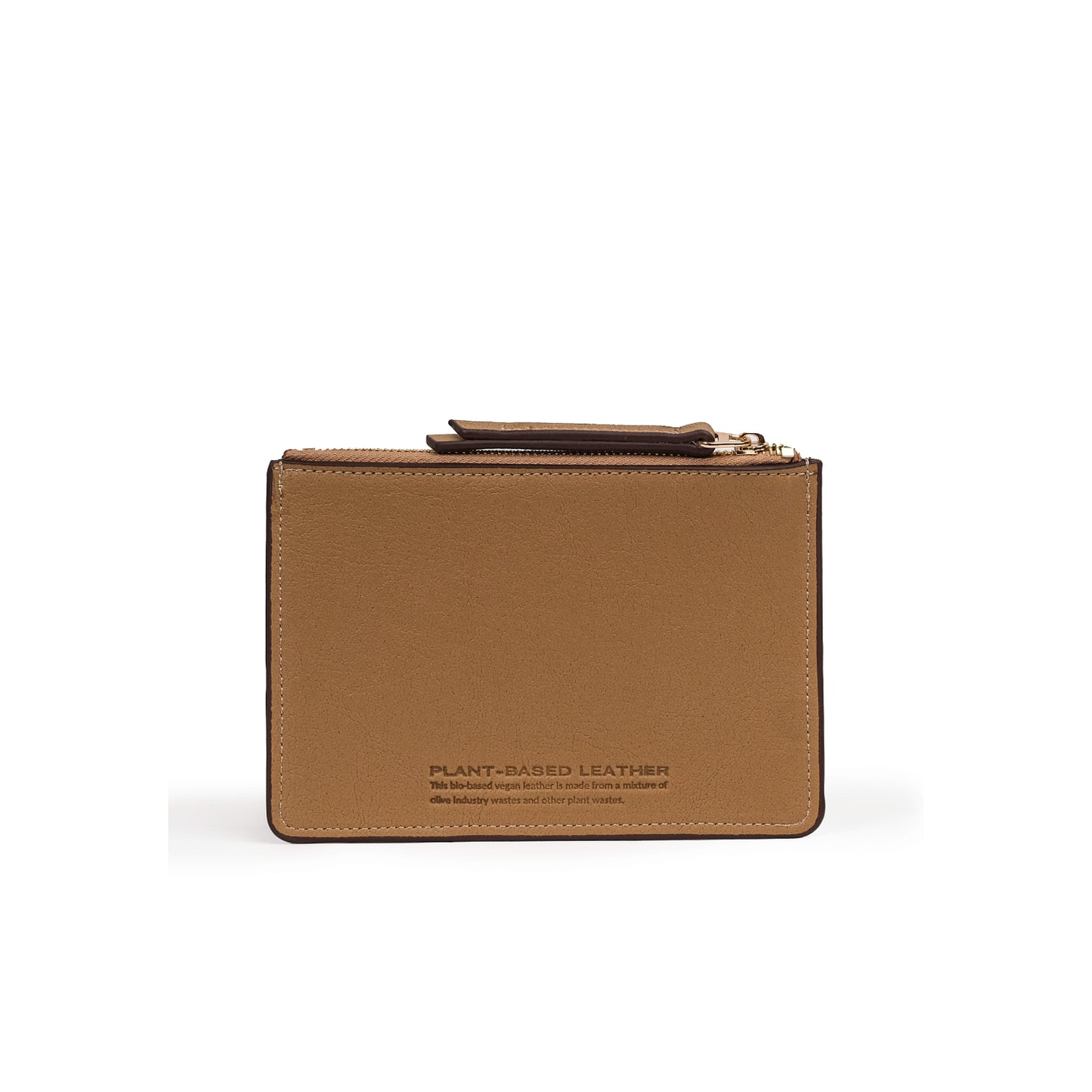 Plant-Based Vegan Leather Zip Cardholder Taba