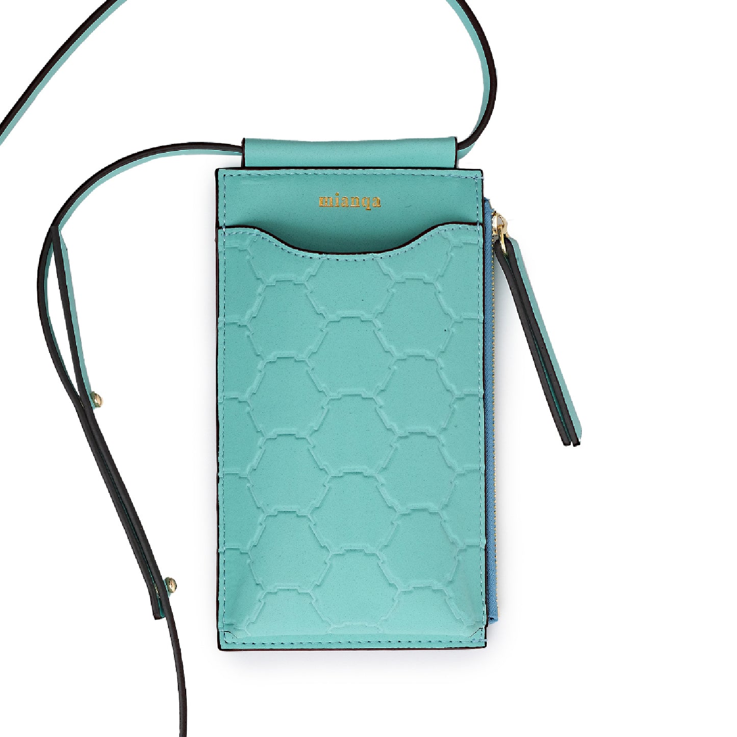 Vegan Apple Leather Phone Bag Turquoise