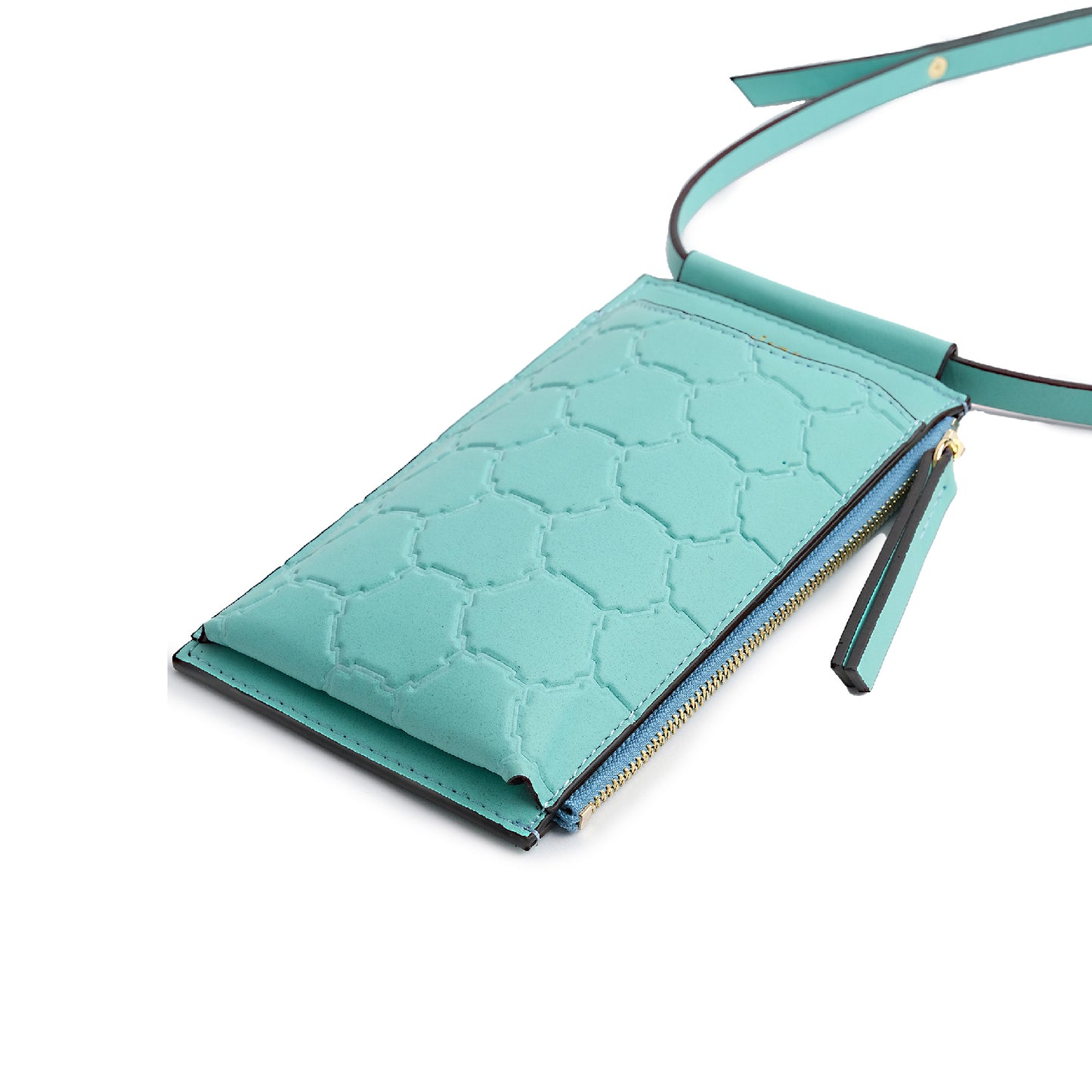 Vegan Apple Leather Phone Bag Turquoise