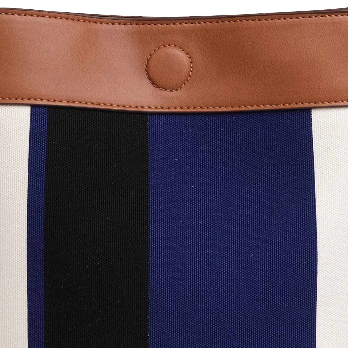 Vegan Apple Leather & Fabric Bucket Shoulder & Crossbody Bag Navy